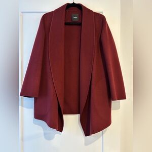 Theory wool & cashmere shawl coat, size Small